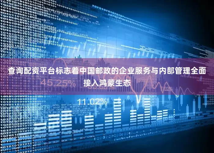 查询配资平台标志着中国邮政的企业服务与内部管理全面接入鸿蒙生态